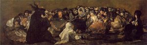El cuadro El aquelarre o El gran Cabrón​ es una de las pinturas al óleo sobre revoco que conforman las llamadas Pinturas negras con que Francisco de Goya decoró los muros de su casa de la Quinta del Sordo.​ La serie fue pintada entre 1819 y 1823. Wikipedia