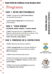 PROGRAMA OFICIAL JORNADA UFOLOGICA ANTONI RIBERA