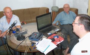De izquierda a derecha, Miguel Pereira, Alberto Guzmán y Juan Pereira durante la emisión de "Misterio Directo" en el lugar de las apariciones de los primeros rostros. Año 2011 (c)A.Guzmán