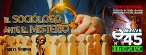 Pablo Vergel será el invitado de la nueva entrega de "Clave45". Sociólogo,, autor y editor. Obsesionado con el fenómeno ovni y todo lo que conlleva desde una temprana edad, se ha dedicado en los últimos años a tratar de profundizar en el estudio de este desde una perspectiva en la que aúna sociología, antropología y forteanismo. Interviene de manera regular en diversos podcasts, programas de radio y televisión relacionados con los enigmas. Ha escrito la novela 10000 millones de naves (Stirner), el ensayo Incógnita ovni: Metafísica de la ruptura (autoeditado) y Más allá de la incógnita ovni, una revisión y ampliación de su anterior obra.
