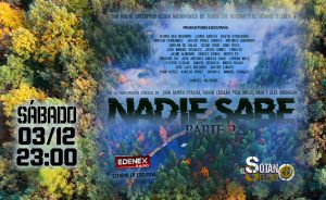 Si todo sale como está previsto, el sábado 3 de diciembre a las 23 horas, emitiremos en #EDENEX, #laradiodelmisterio www.edenex.es, la segunda parte de "NADIE SABE" del esperado El Sótano Sellado dirigido por Daniel Valverde Góngora. "No os perdáis la mega tertulia forteana y casuística junto a @Paul de Viaje a lo desconocid0, Nash Original y @Álex Barragán de TERRA INCOGNITA (programa de radio), y un nuevo Hangar 101 con nuestro psicólogo de urgencia y criminólogo desde el SS1, el gran Juan Ramón Pereira Docampo." Para los más rezagados, a las 17 horas reemitimos la primera parte, imprescindible para comprender el misterio que rodea a "NADIE SABE". ¡Os esperamos en www.edenex.es!