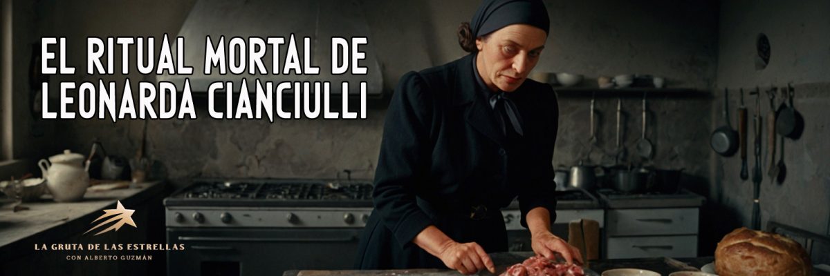 En una tranquila ciudad italiana de 1939, bajo el sonido rutinario de las campanas de la iglesia y las charlas en el mercado, una mujer conocida por todos esconde un secreto aterrador. Leonarda Cianciulli, la amable y afable vecina, parece tener una vida ordinaria, una vida dedicada a su familia y al hogar. Sin embargo, dentro de las sombras de su casa, entre ollas, pasteles y el chisporroteo de una cocina encendida, se gesta algo mucho más oscuro. Las desapariciones de tres mujeres en la ciudad comenzaron a levantar sospechas. Mujeres que habían confiado en Leonarda, que habían cruzado la puerta de su casa con una sonrisa. Pero… nunca volvieron a salir. Nadie podía imaginar que tras esa puerta cerrada, las manos de Leonarda preparaban algo que congelaría la sangre de quien descubriera su terrible obra. ¿Qué motivaría a una madre aparentemente devota a cruzar la línea hacia lo impensable? ¿Qué secretos guarda en su cocina? El aroma a jabón y pasteles se mezcla con el eco de los horrores más antiguos y profundos de la humanidad. Lo que se encontró en esa casa transformó el destino de la ciudad y sacudió para siempre la vida de quienes conocieron a esas mujeres. Este episodio de La Gruta de las Estrellas te adentrará en un caso que desdibuja los límites entre la realidad y la pesadilla. Prepárate para descubrir la historia que Italia intentó olvidar… pero que jamás podrás borrar de tu mente.