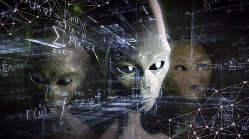 Civilización avanzada observando desde la distancia