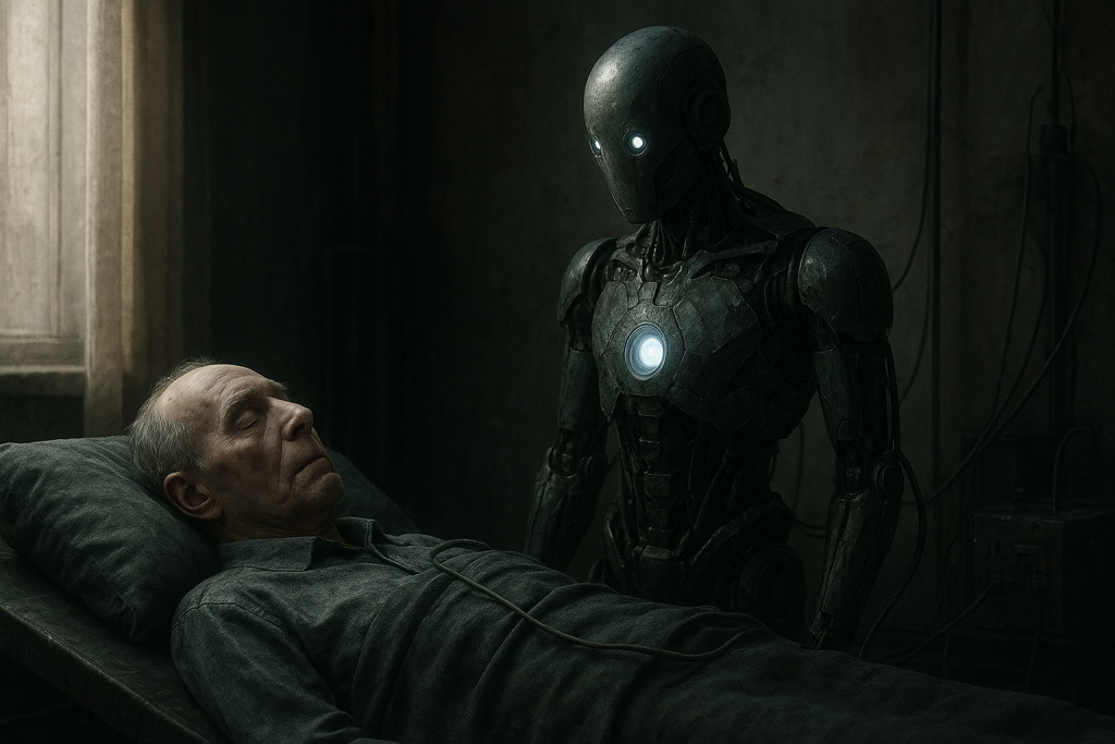 “Representación artística de un griefbot: la fusión entre memoria digital y evocación espiritual, donde la tecnología promete devolver la voz de quienes ya partieron.”