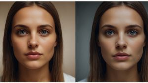 Ejemplo de deepfake (comparativa): lado A = original, lado B = manipulado — útil para visualizar la técnica (imagen educativa).
