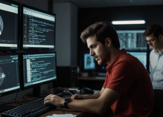 Equipo de verificación en acción: periodistas OSINT revisando metadatos y timestamps de un vídeo viral.
