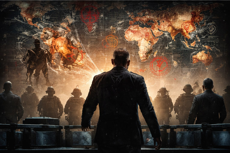 La guerra moderna también se libra en salas de estrategia donde mapas, símbolos y decisiones políticas pueden definir el destino de regiones enteras.