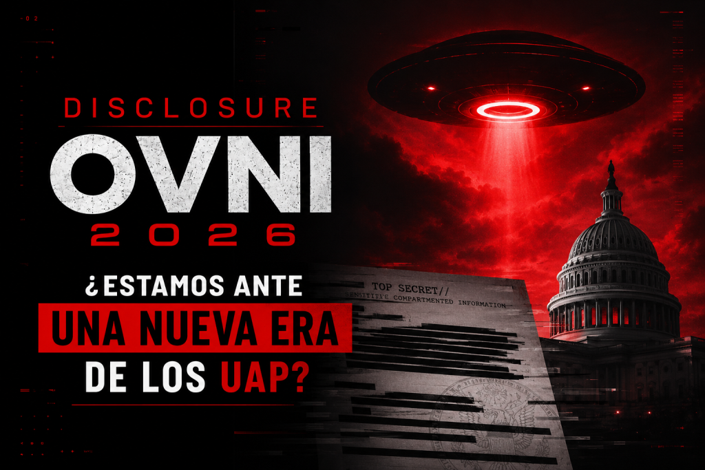 Ilustración del Disclosure OVNI de 2026 y la apertura de archivos sobre fenómenos UAP en Estados Unidos